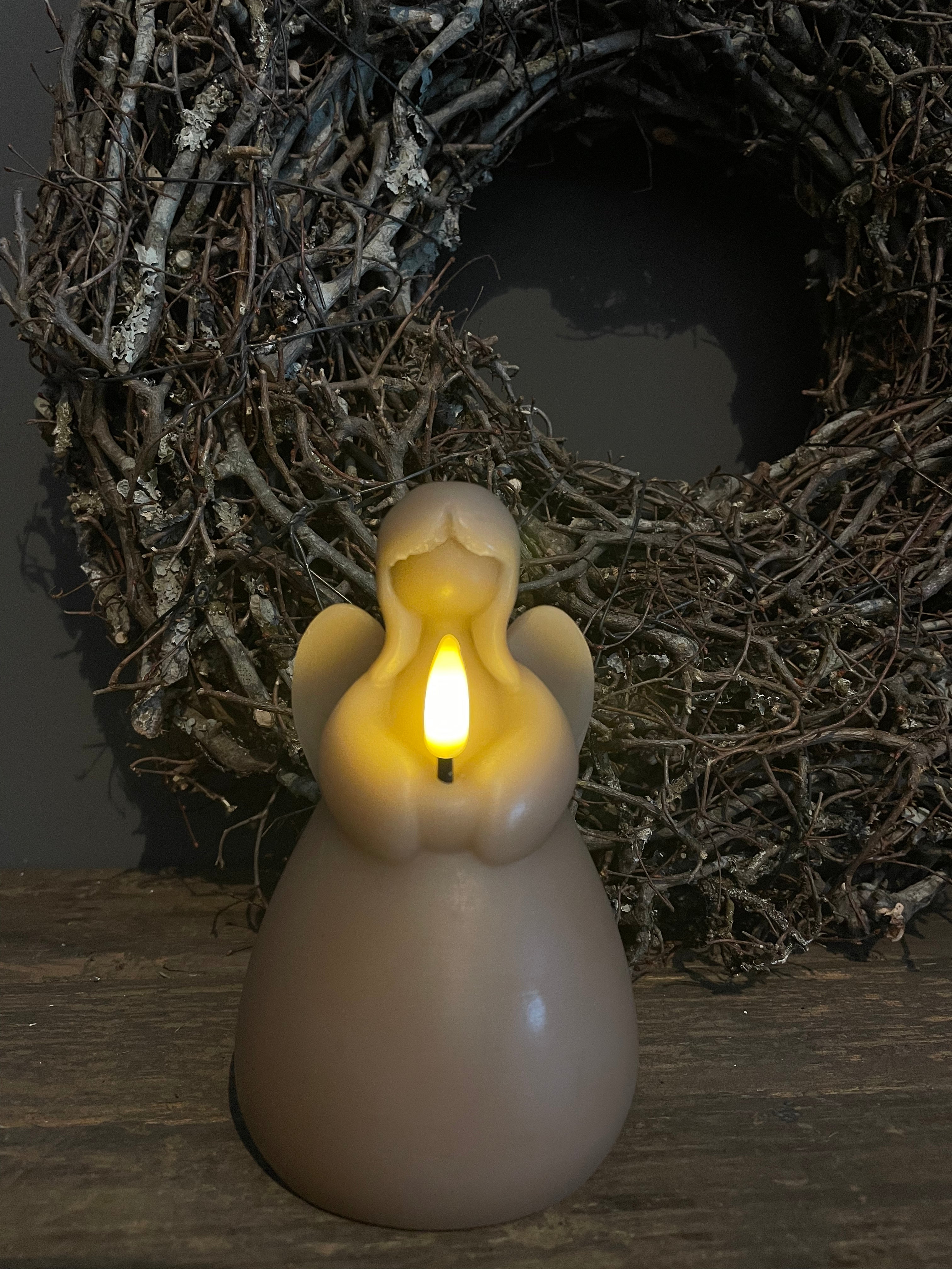Ledkaars engel groot beige Countryfield