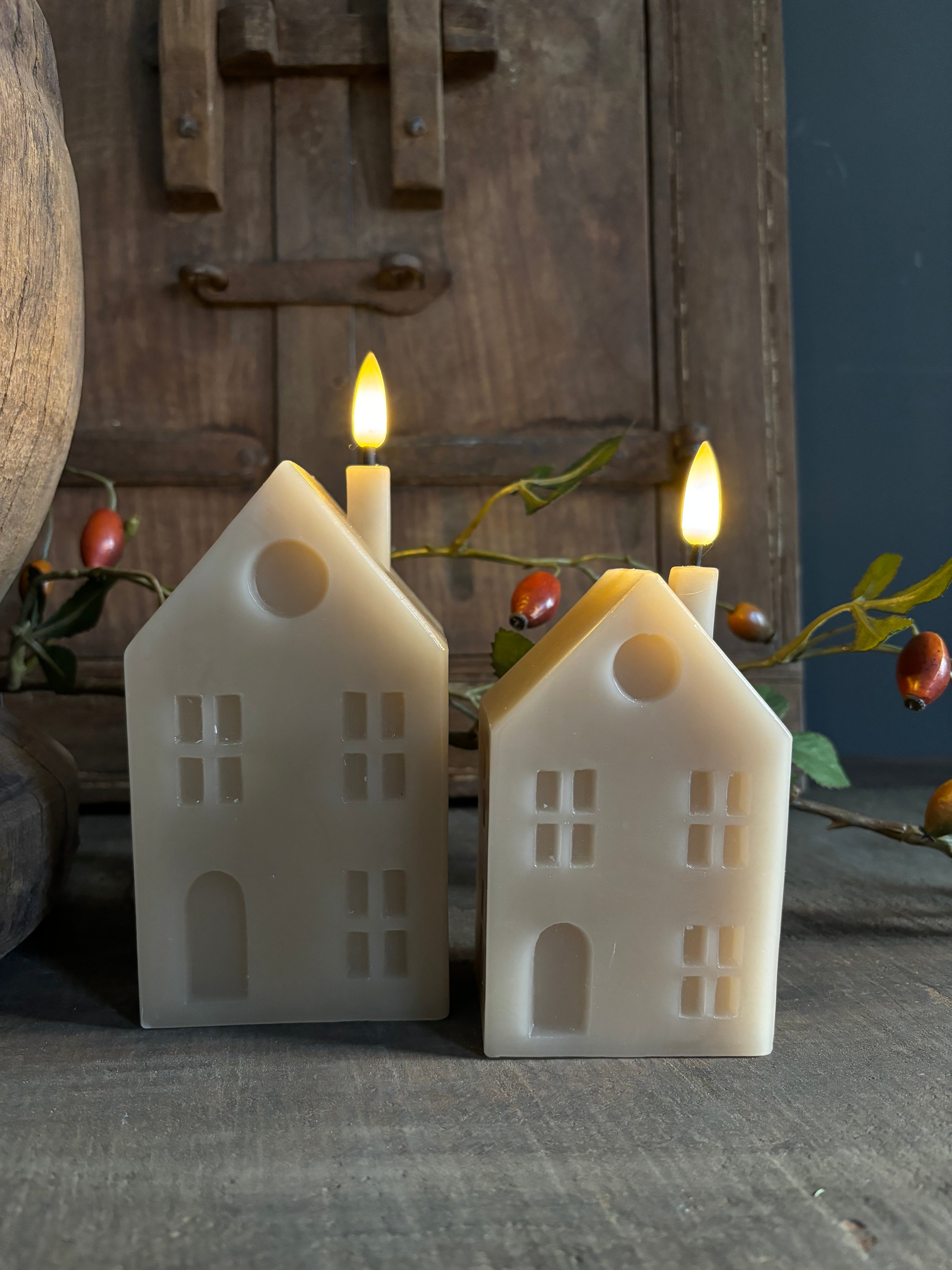 Led huisje beige klein