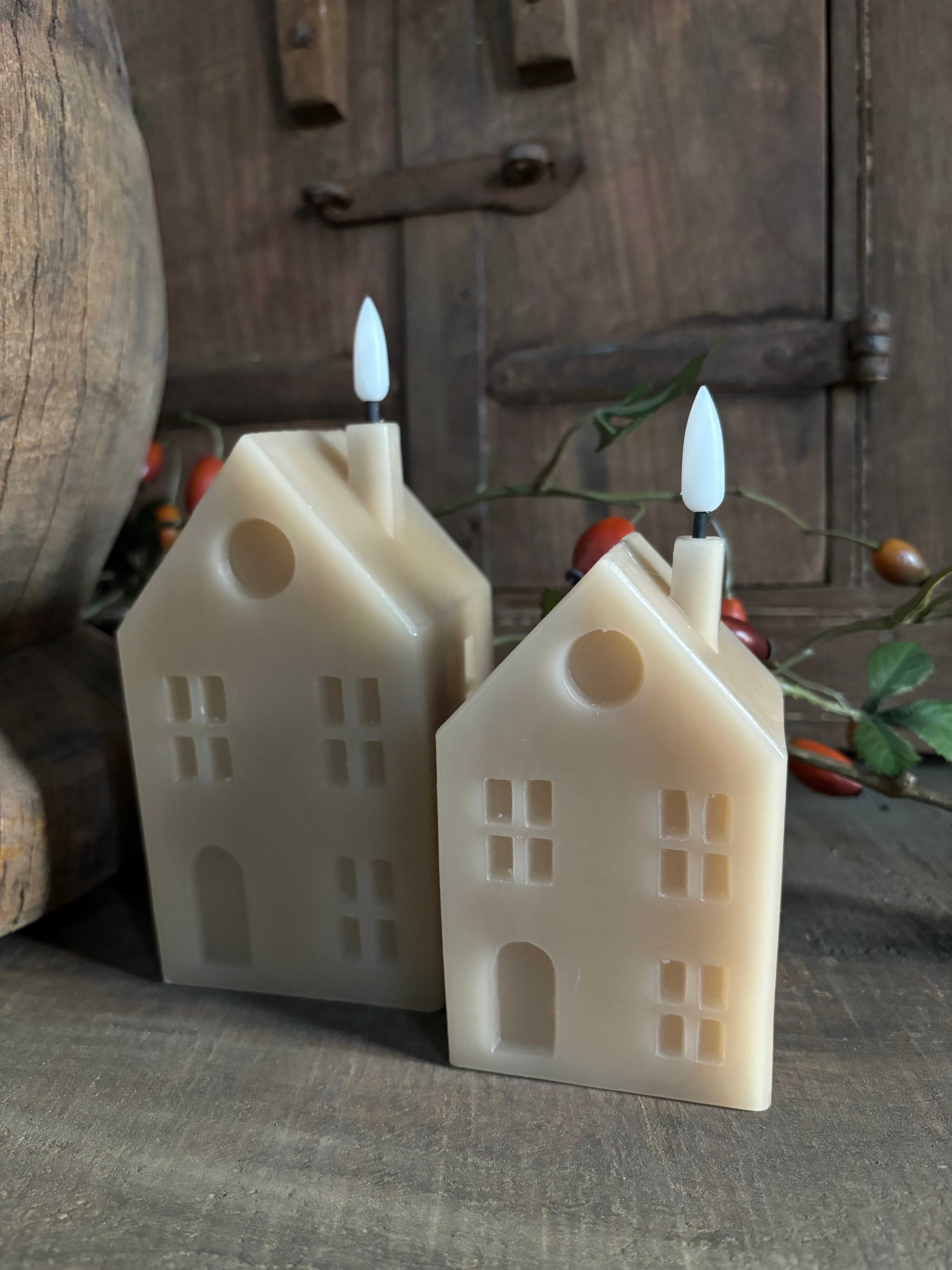 Led huisje beige klein