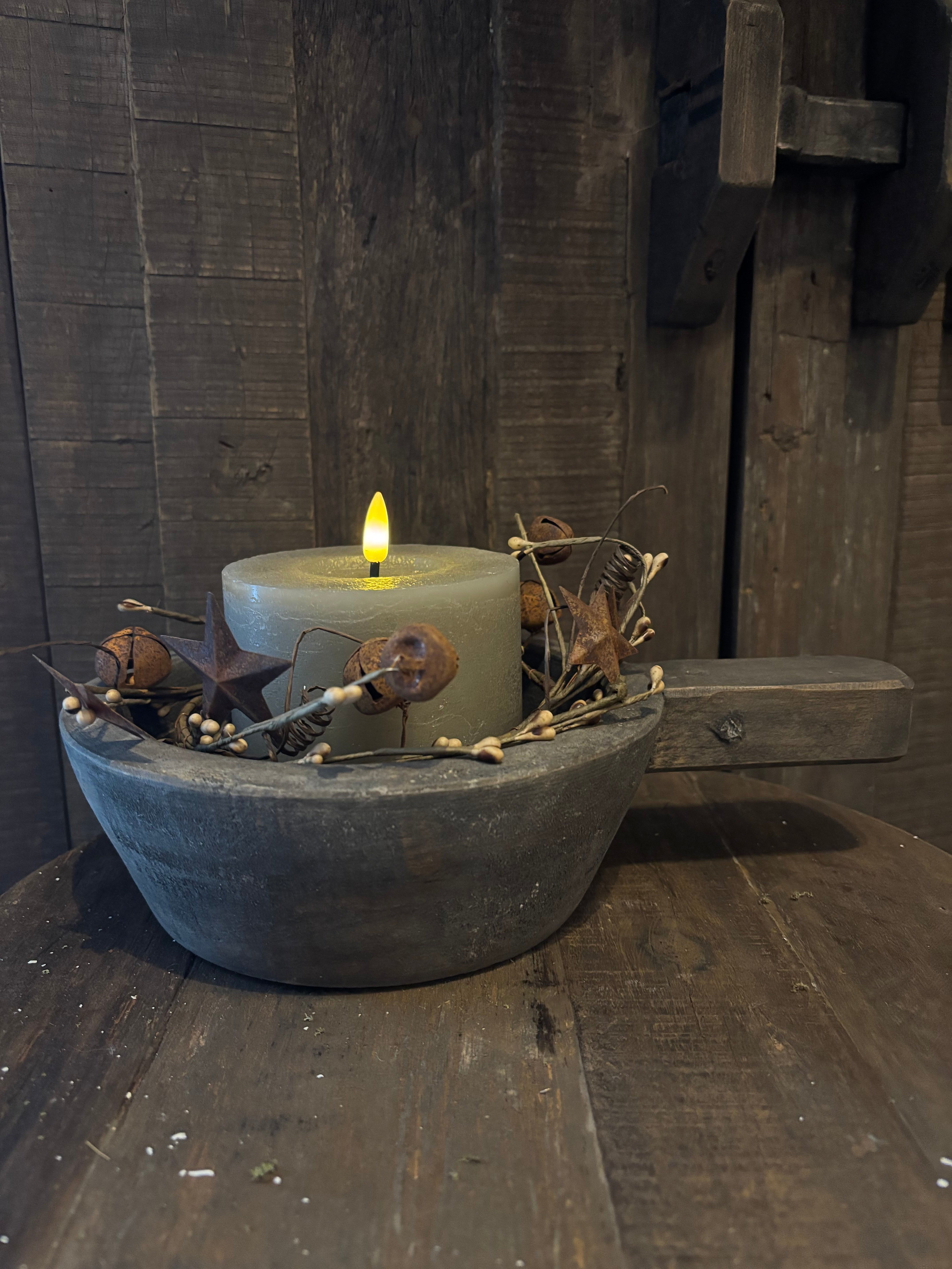 Houten bakje met steel