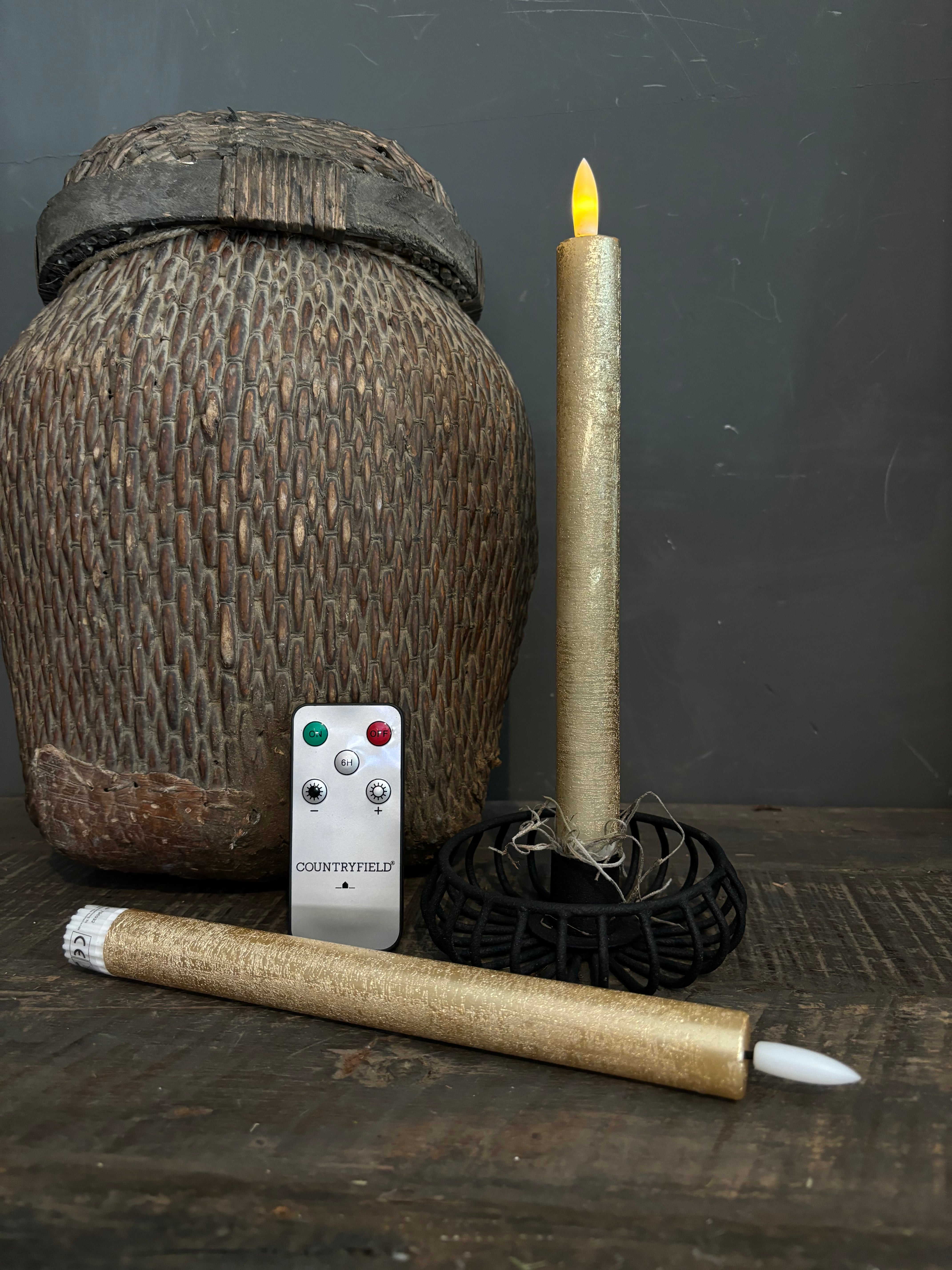 Led kaarsen goud Countryfield lang