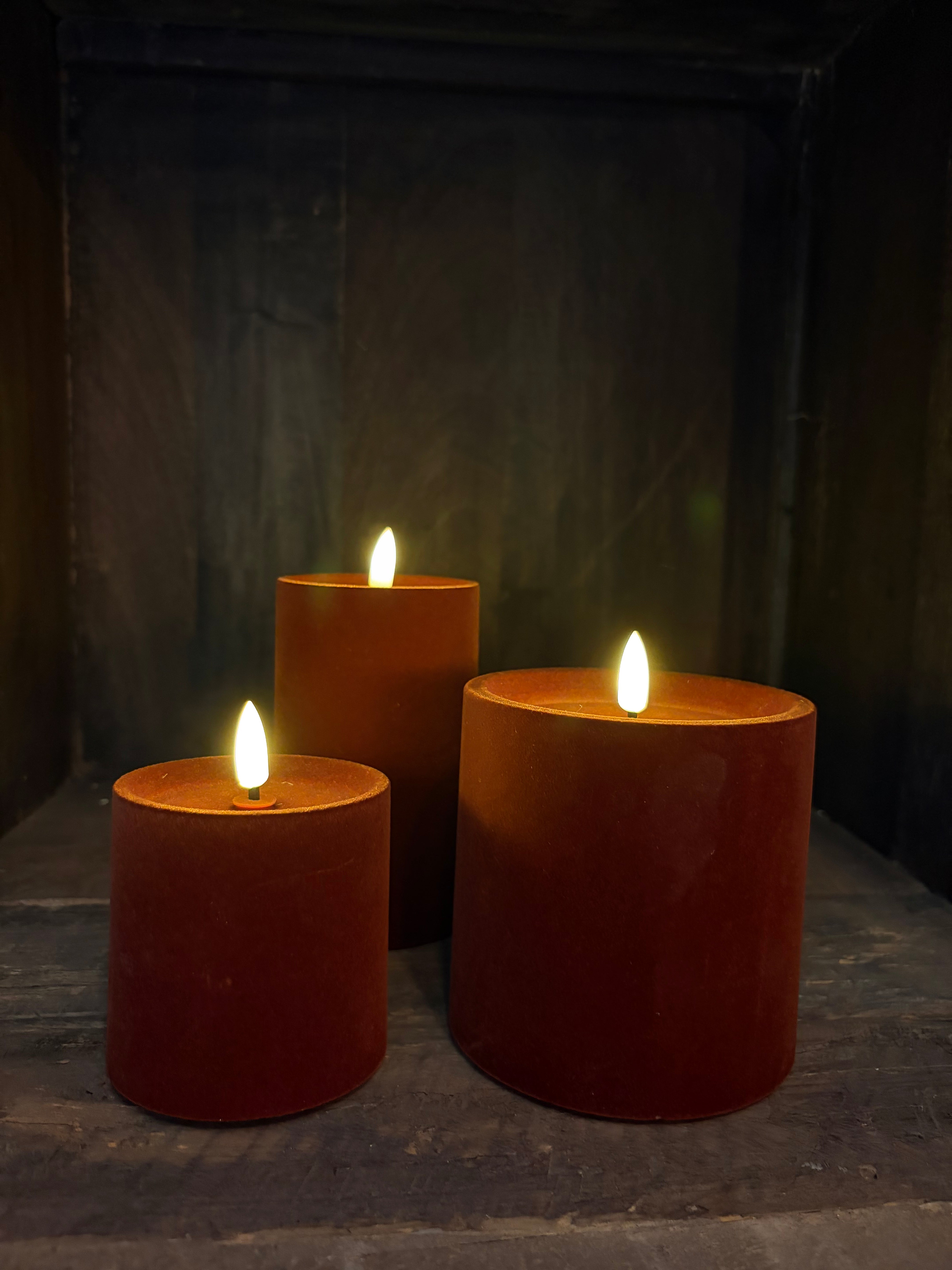 Velvet LED-kaarsen Chestnut