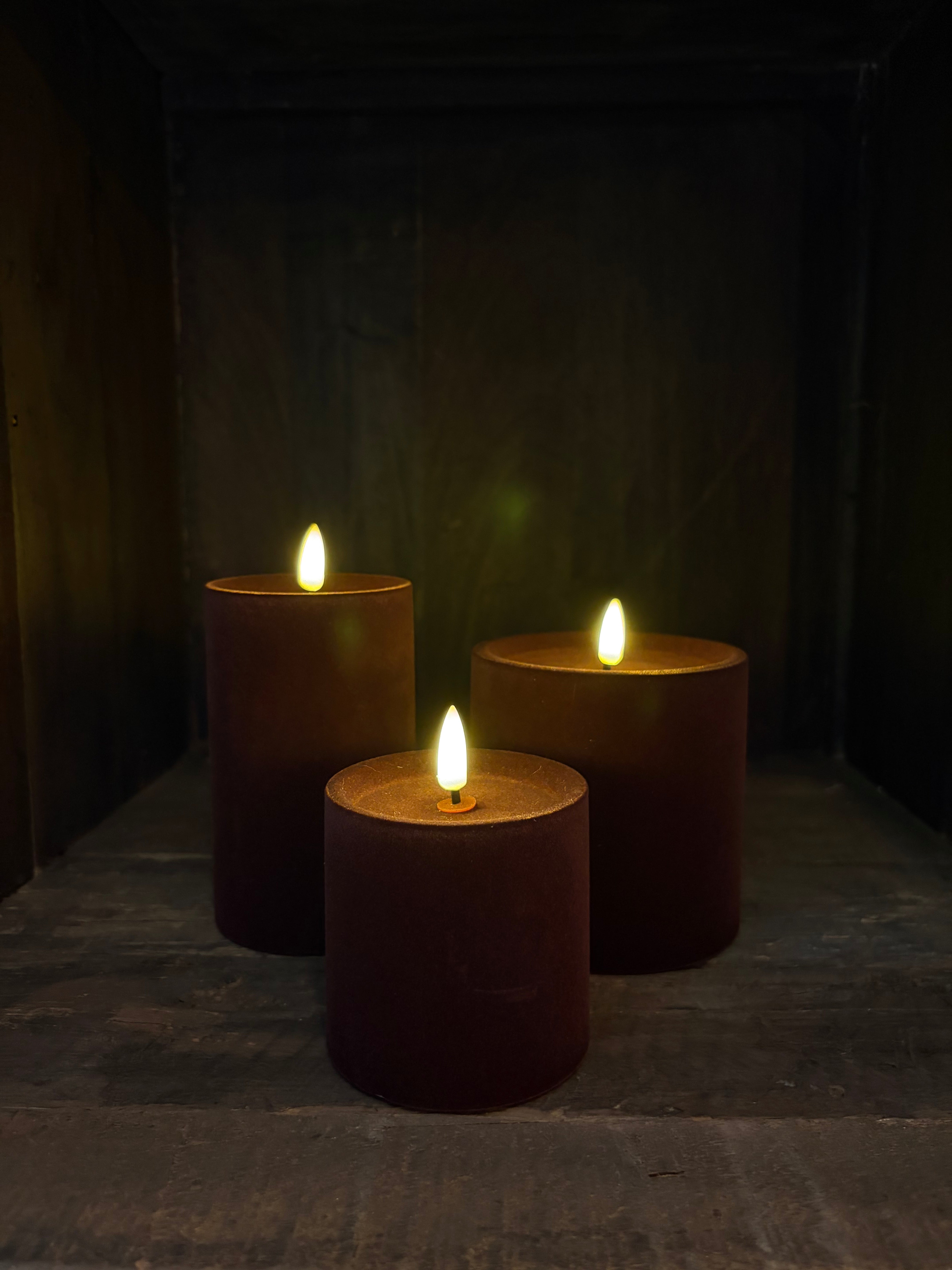 Velvet LED-kaarsen Bordeaux