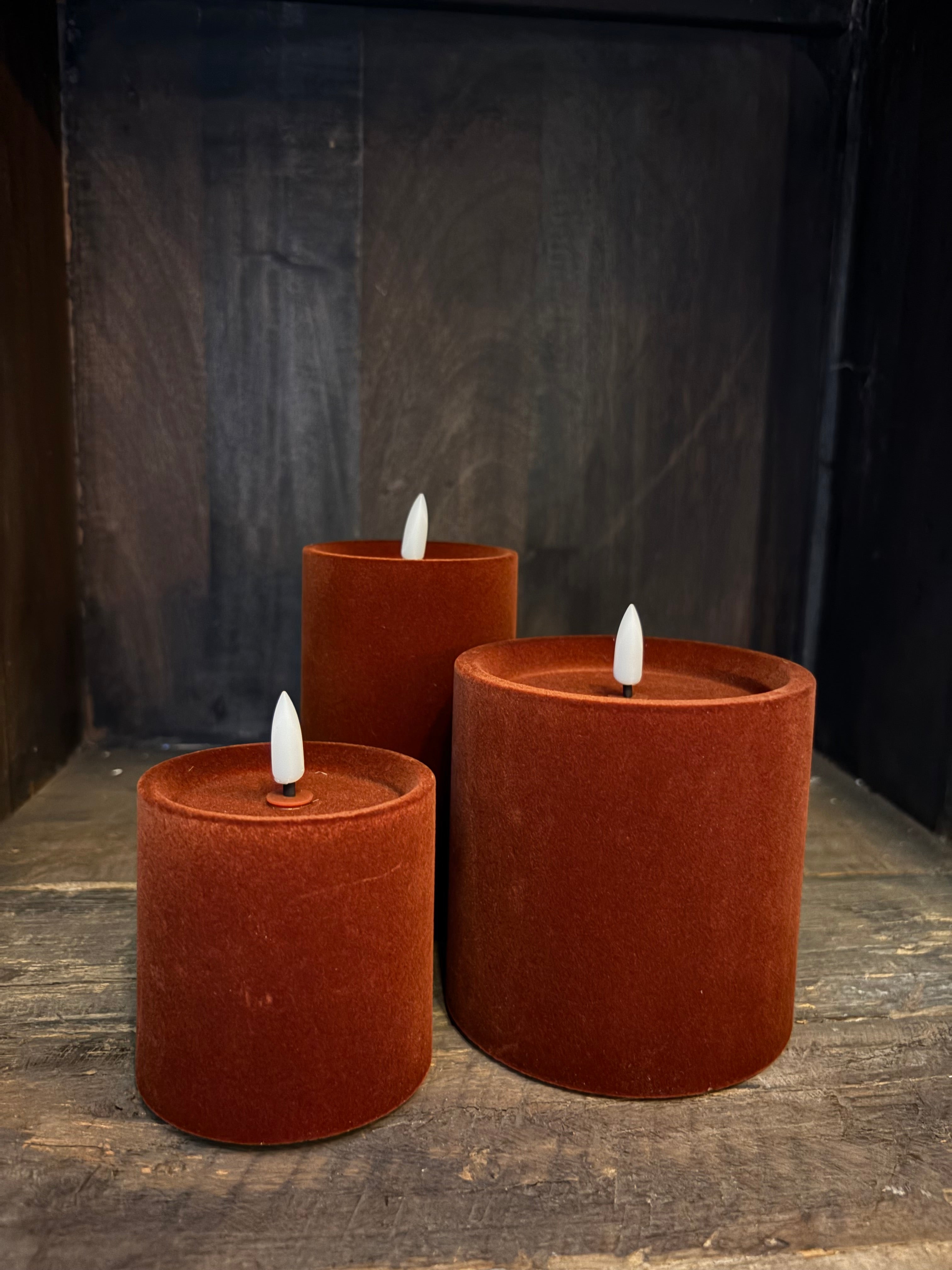 Velvet LED-kaarsen Chestnut