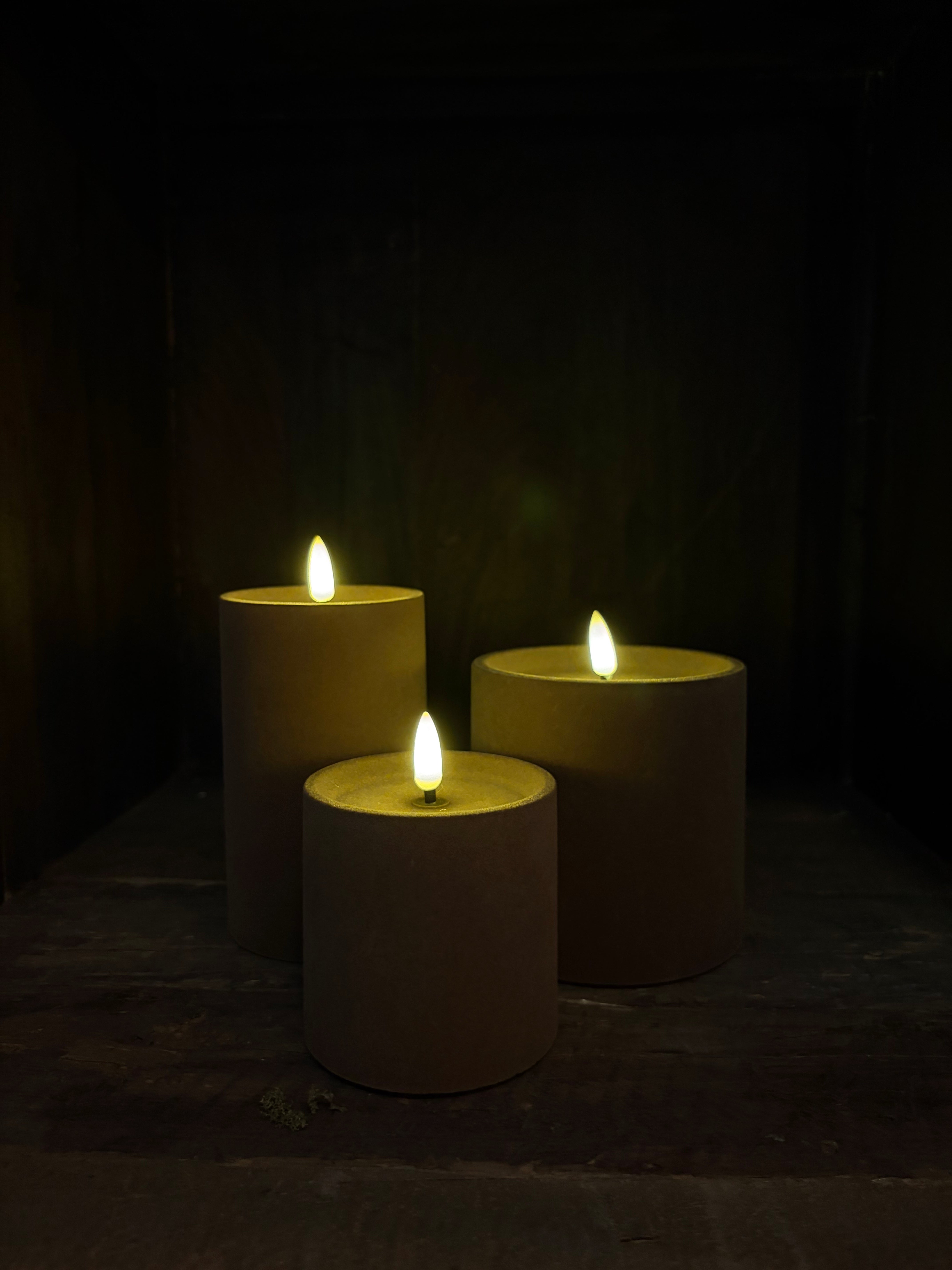 Velvet LED-kaarsen Beige