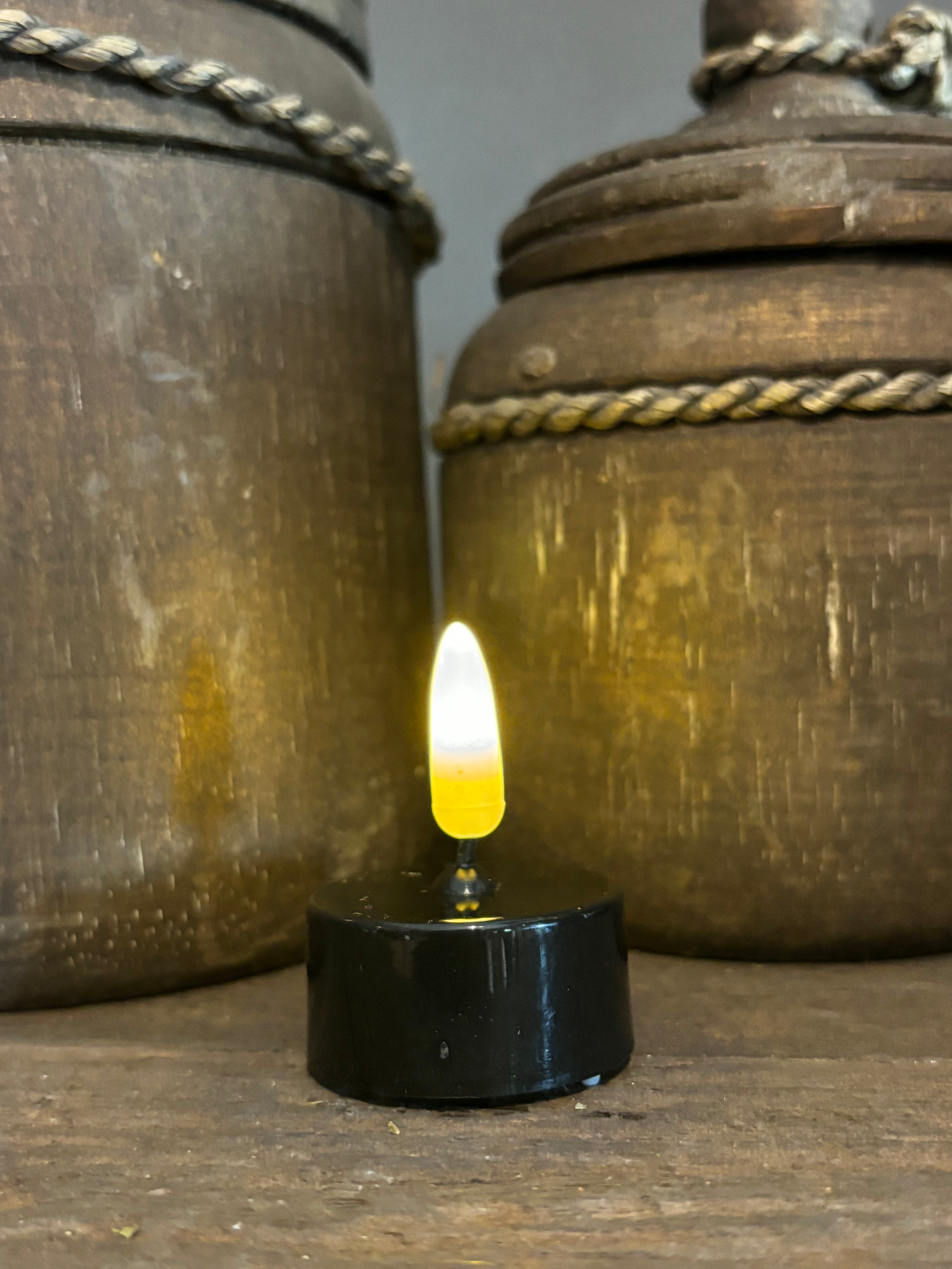 2 Led waxinelichtjes zwart Countryfield