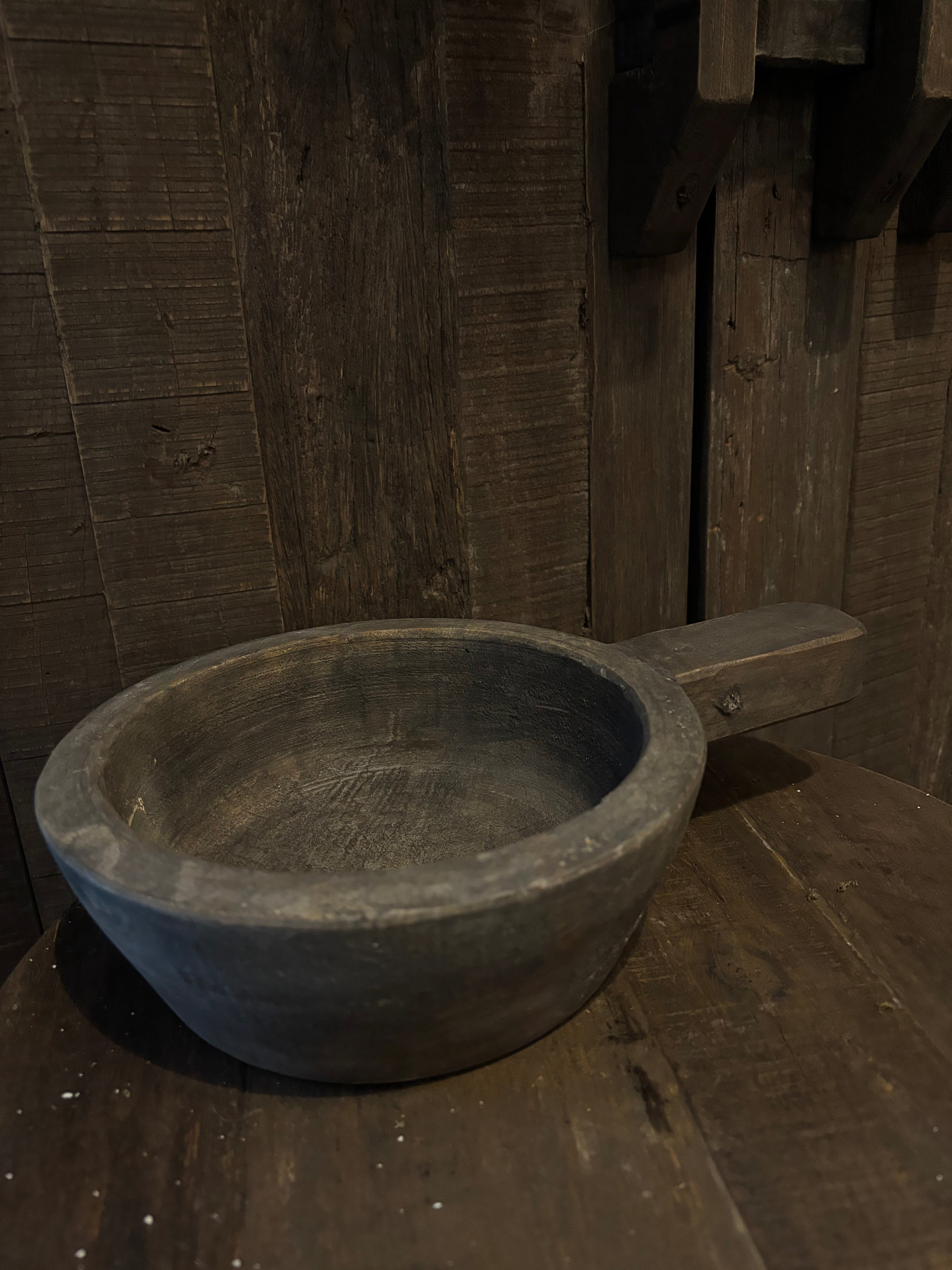 Houten bakje met steel