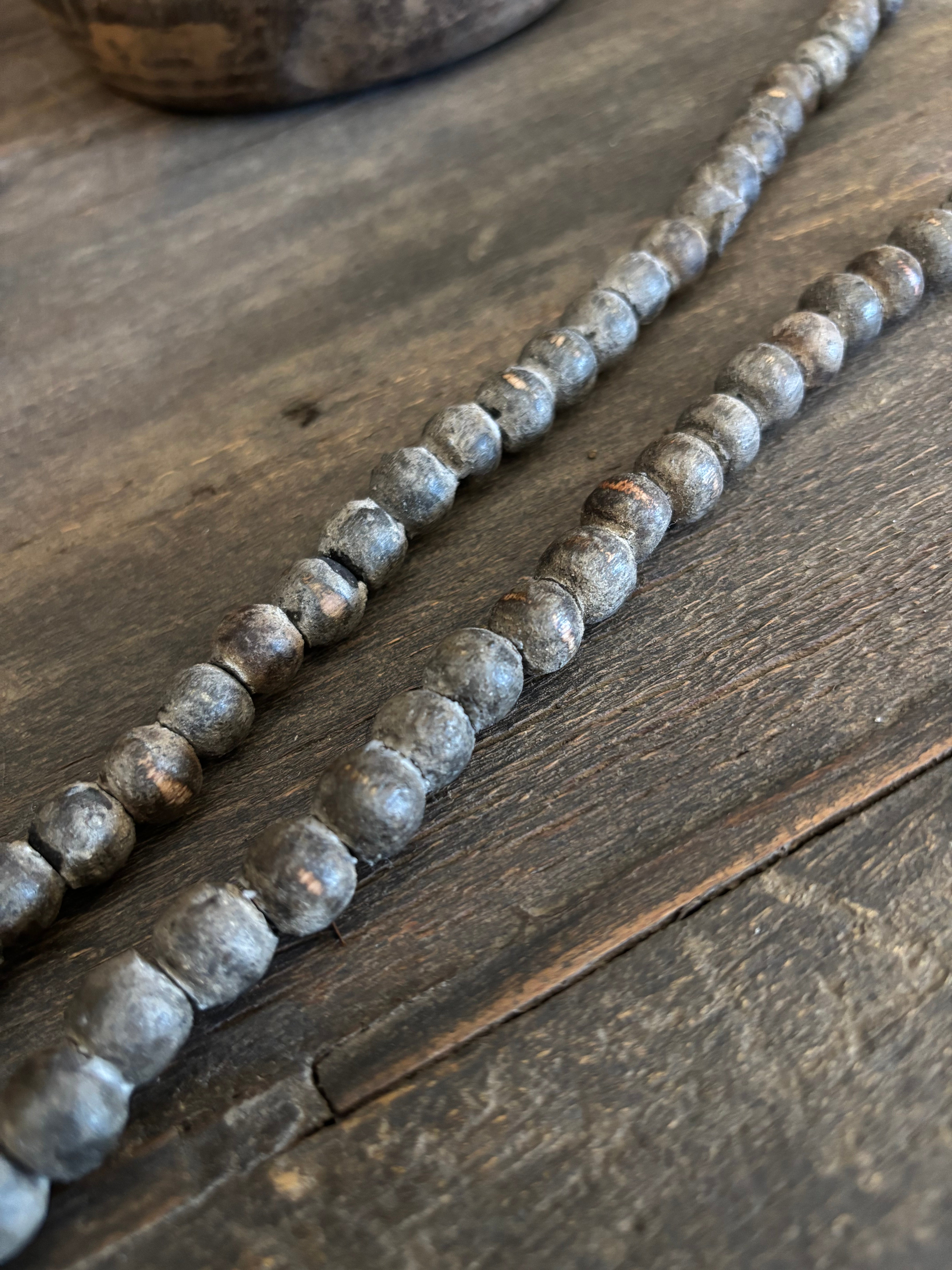 Houten kralenketting grey