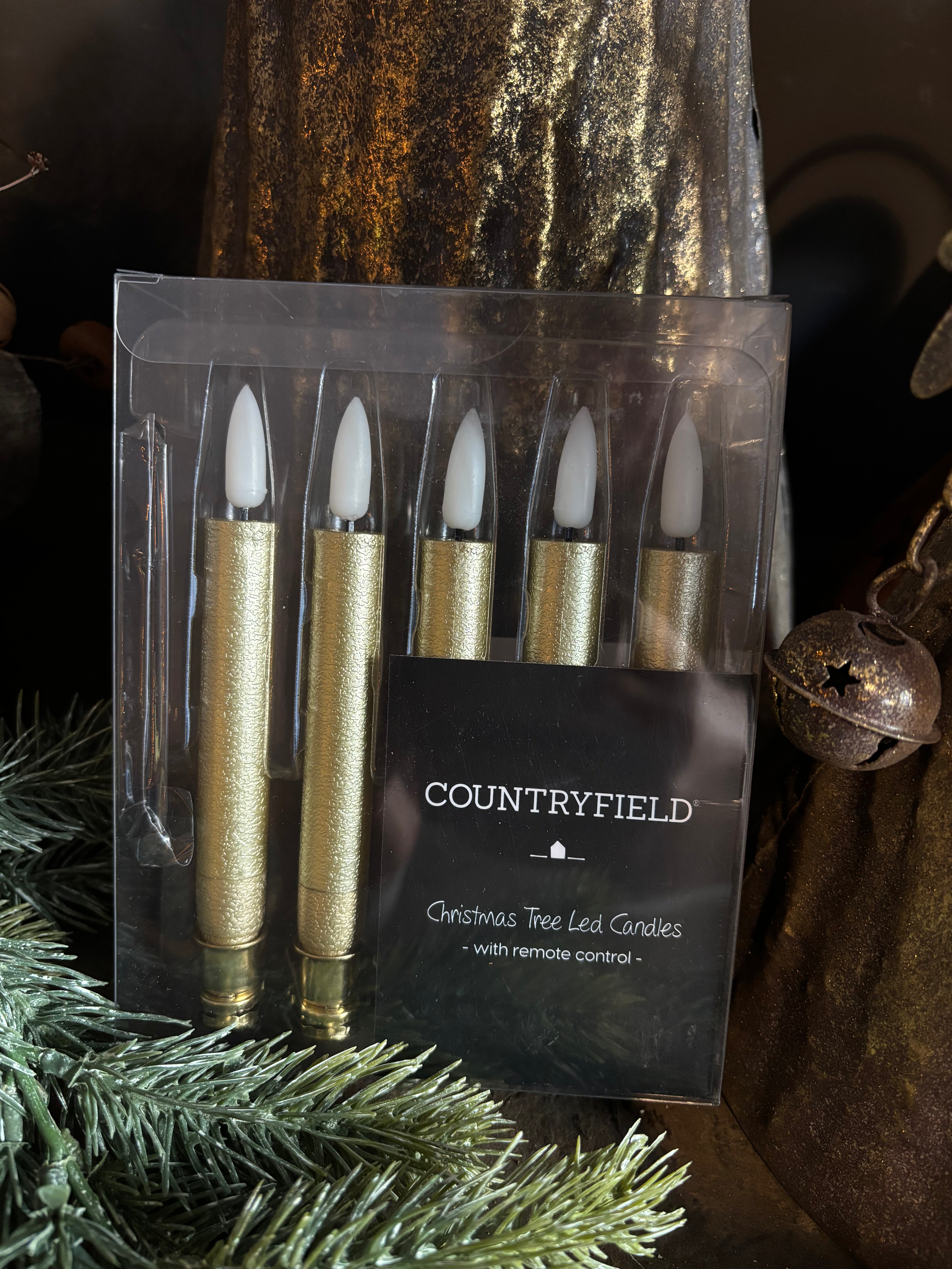 Led kerstboomkaarsjes goud