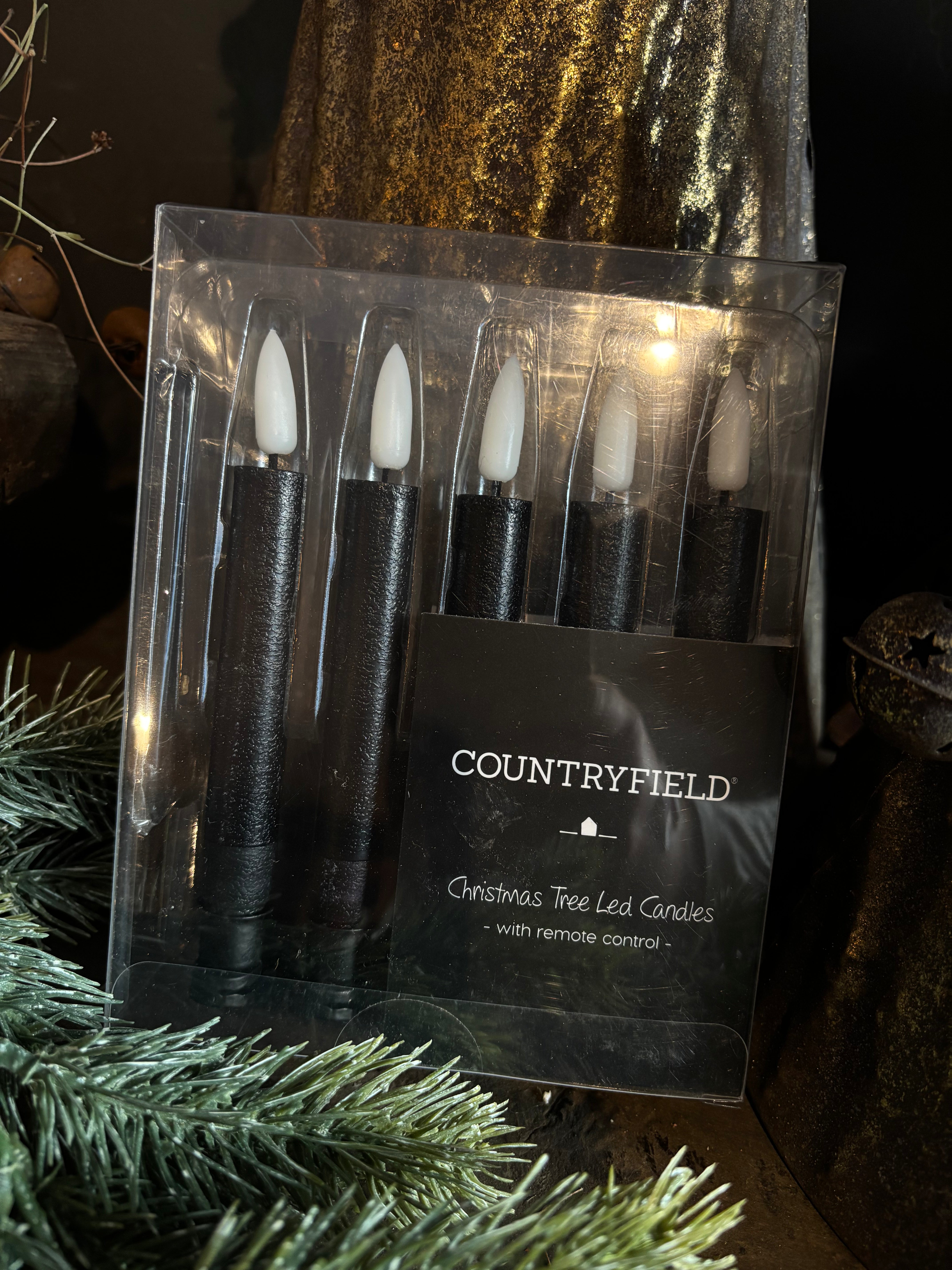 Led kerstboomkaarsjes zwart