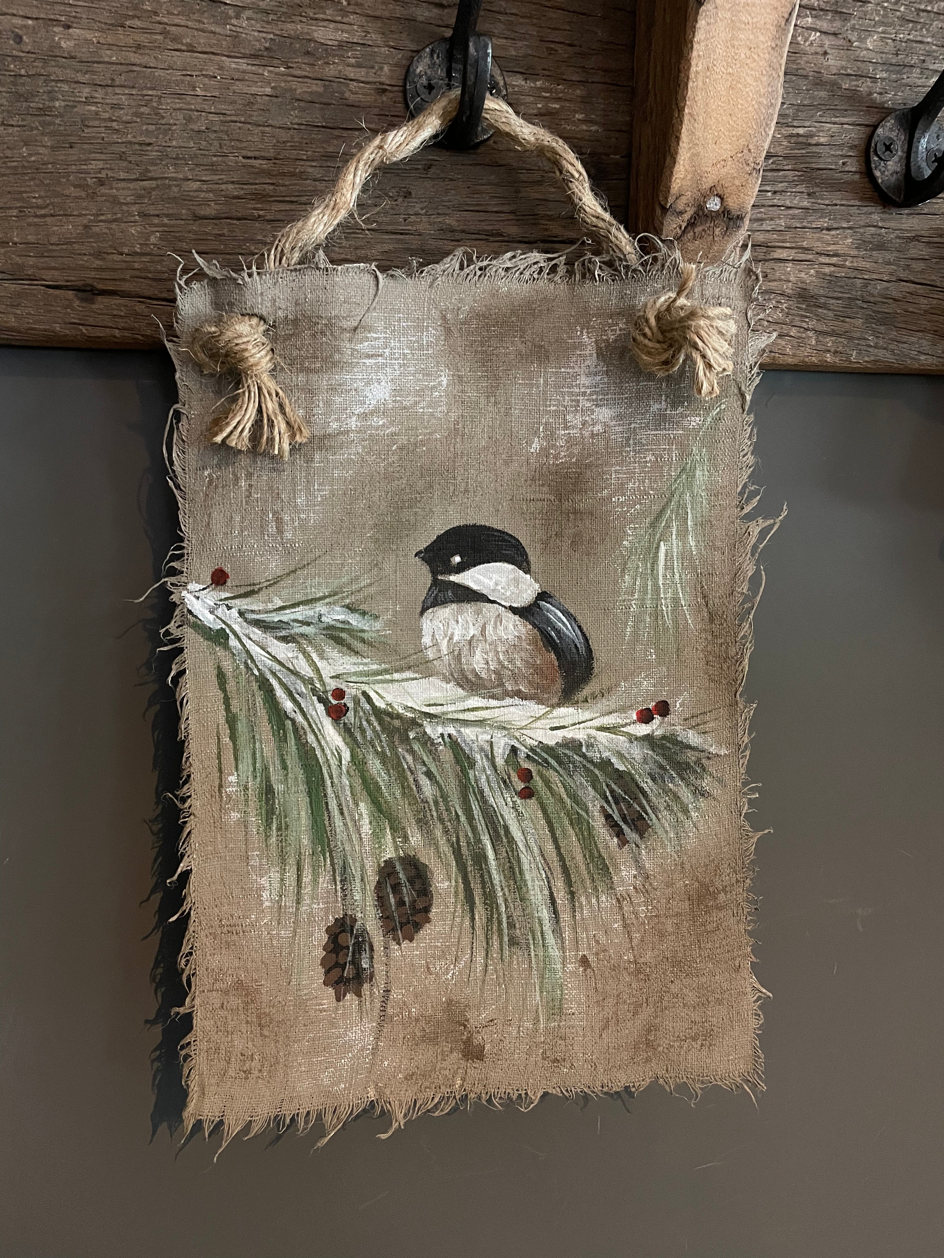 Wanddoek vogel