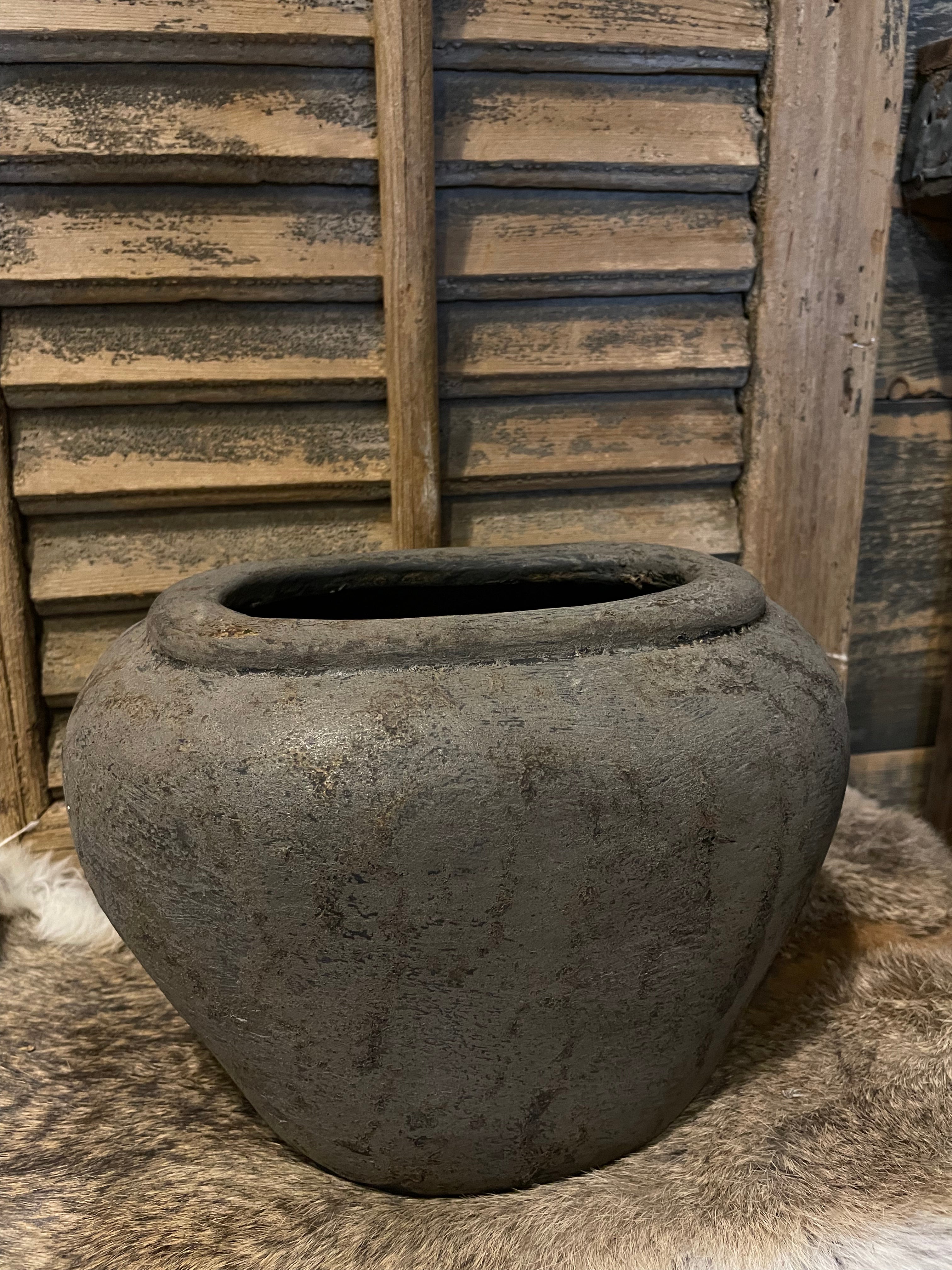 Ovale pot vintage grey
