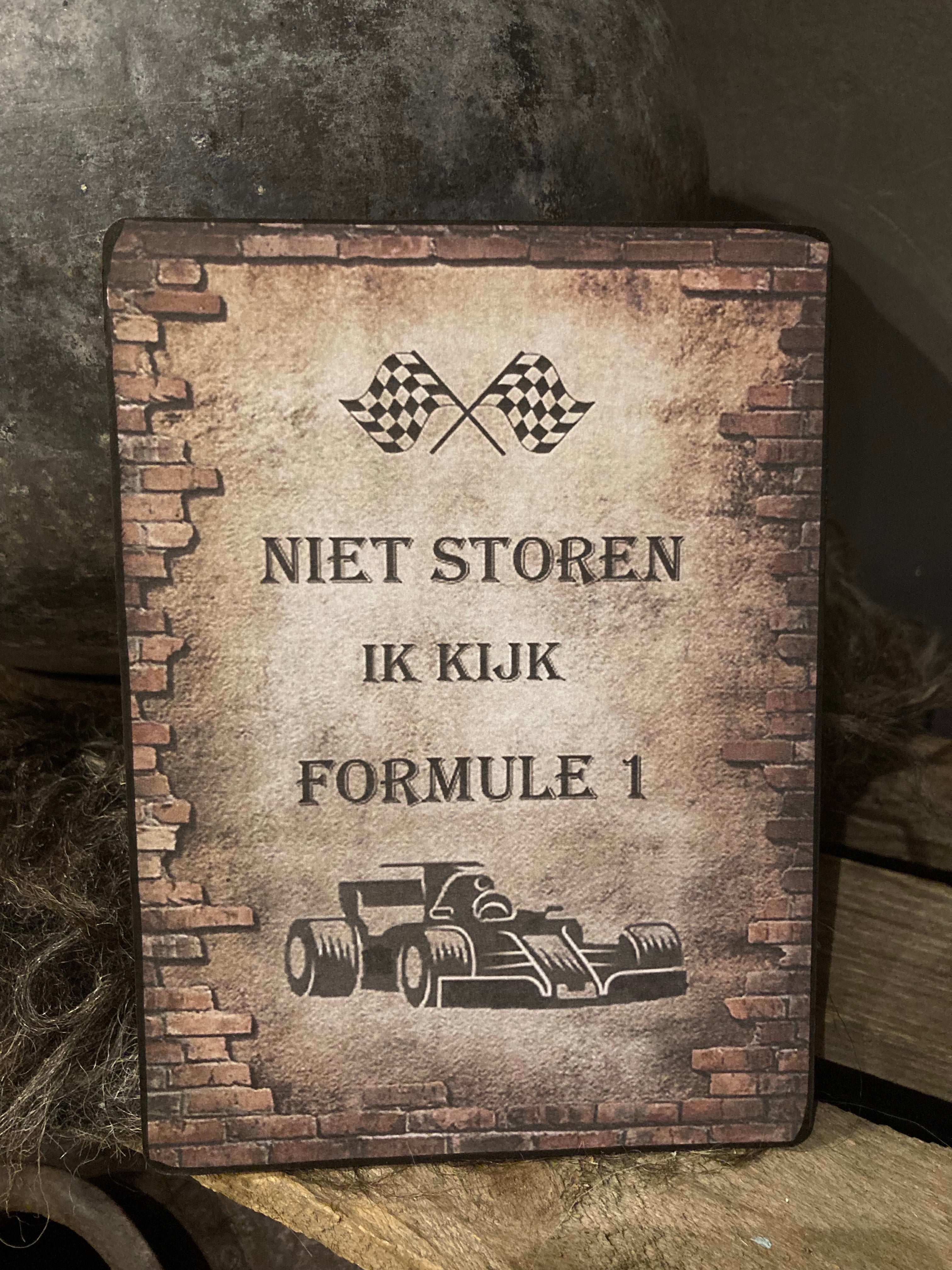 Decoratief bordje formule 1