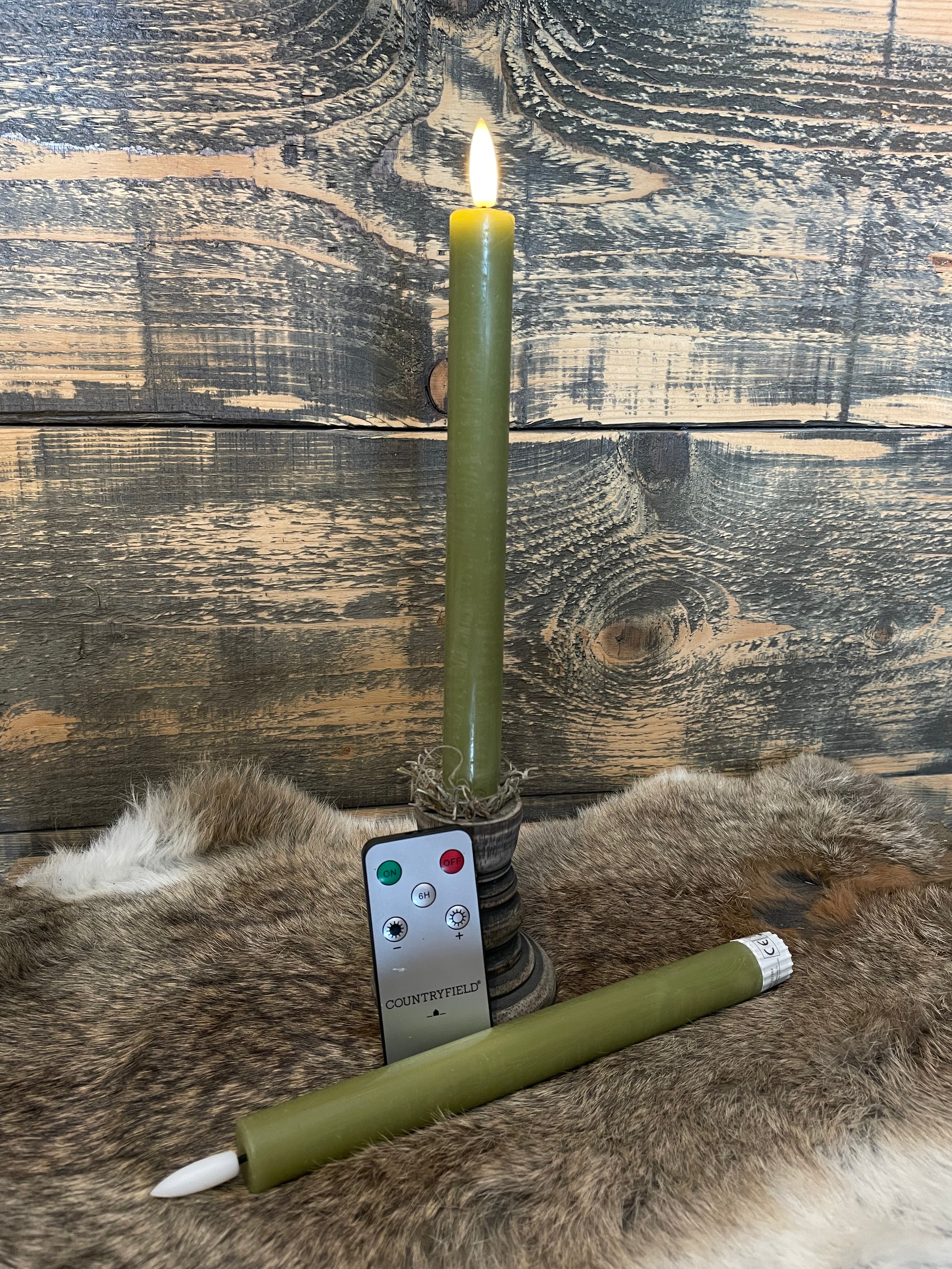 Led kaarsen groen Countryfield lang loop