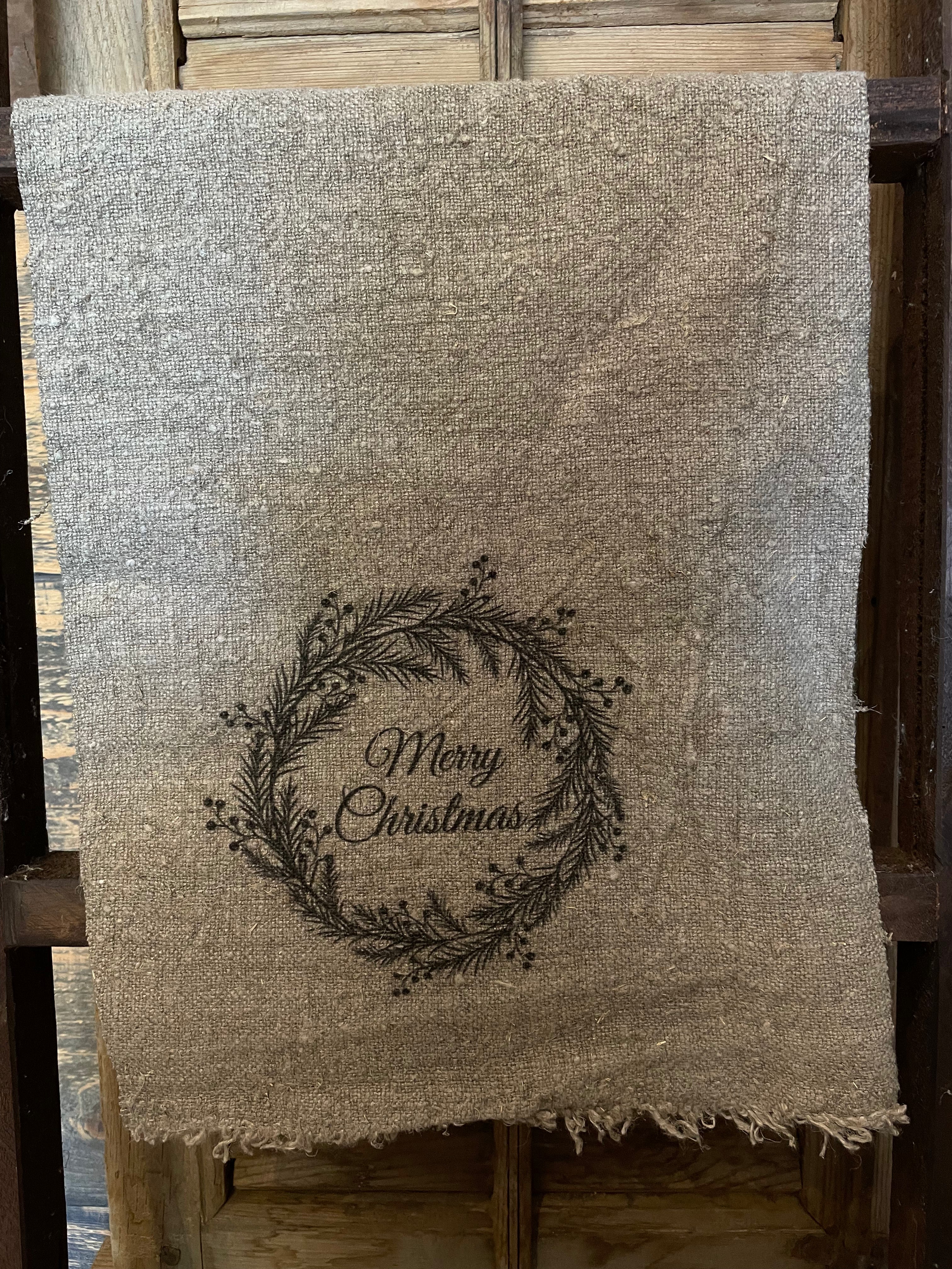 Shabby doek kerstkrans